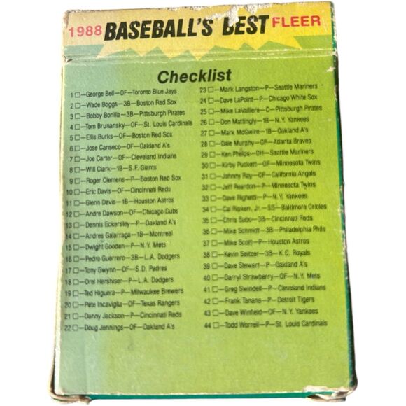 1988 Fleer Baseball's Best Sluggers vs Pitchers - Full Set + Stickers - Picture 4 of 5